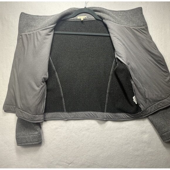 EILEEN FISHER Moto Jacket Women’s Charcoal Wool Blend Asymmetrical Zip Size M - Picture 6 of 10